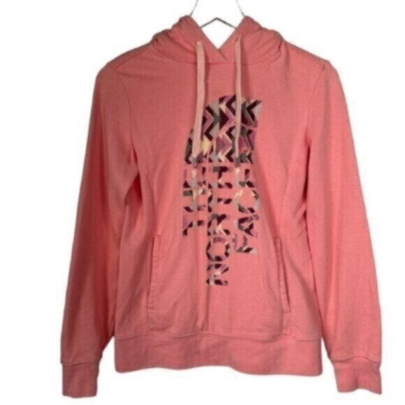 The North Face | Pink Peach Abstract Print Sweatshirt Size Small - Picture 1 of 8